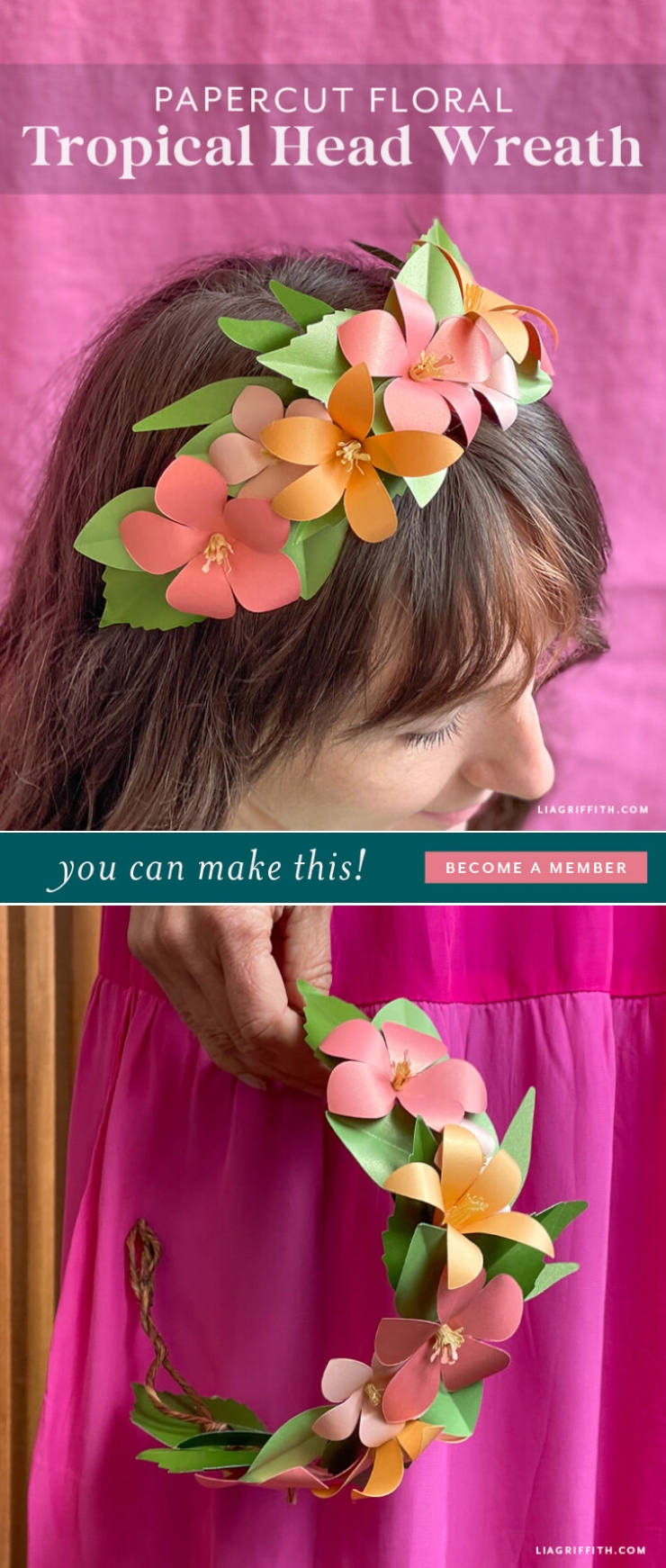 Lia Griffith | Paper Flower Tropical Head Wreath