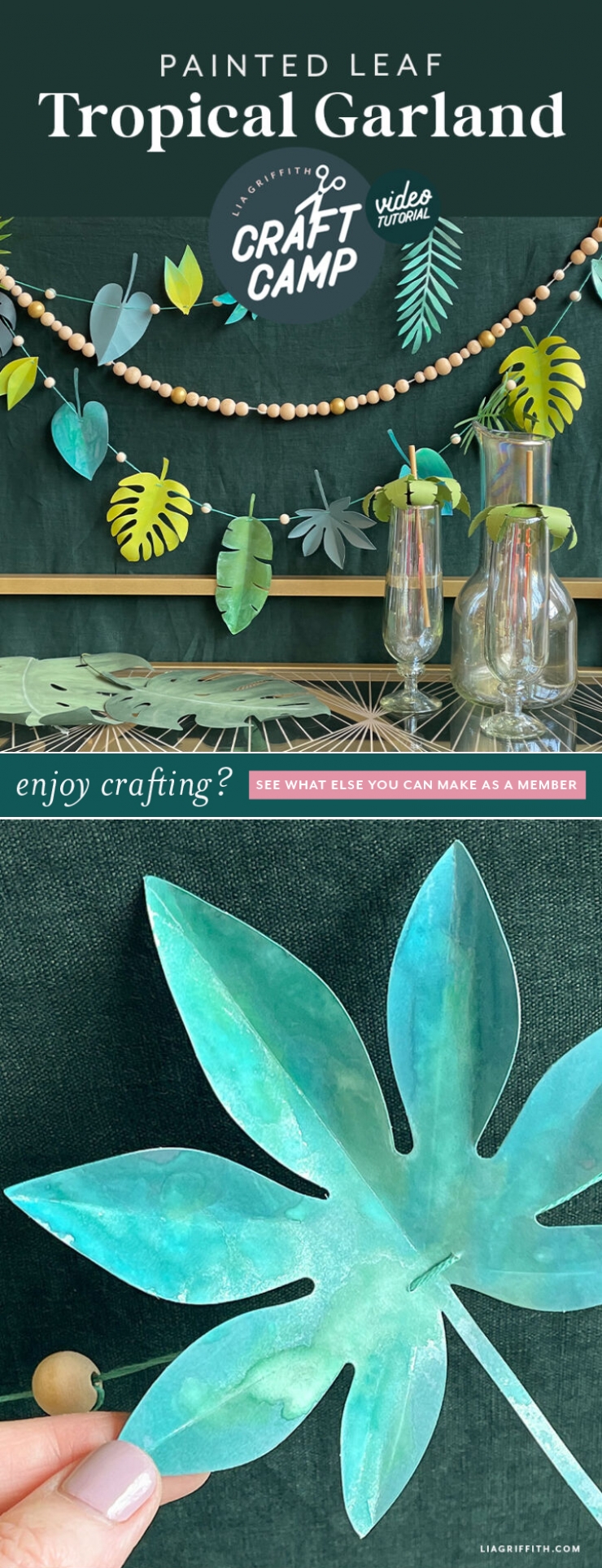 Lia Griffith | Free Video: Painted Paper Tropical Garland