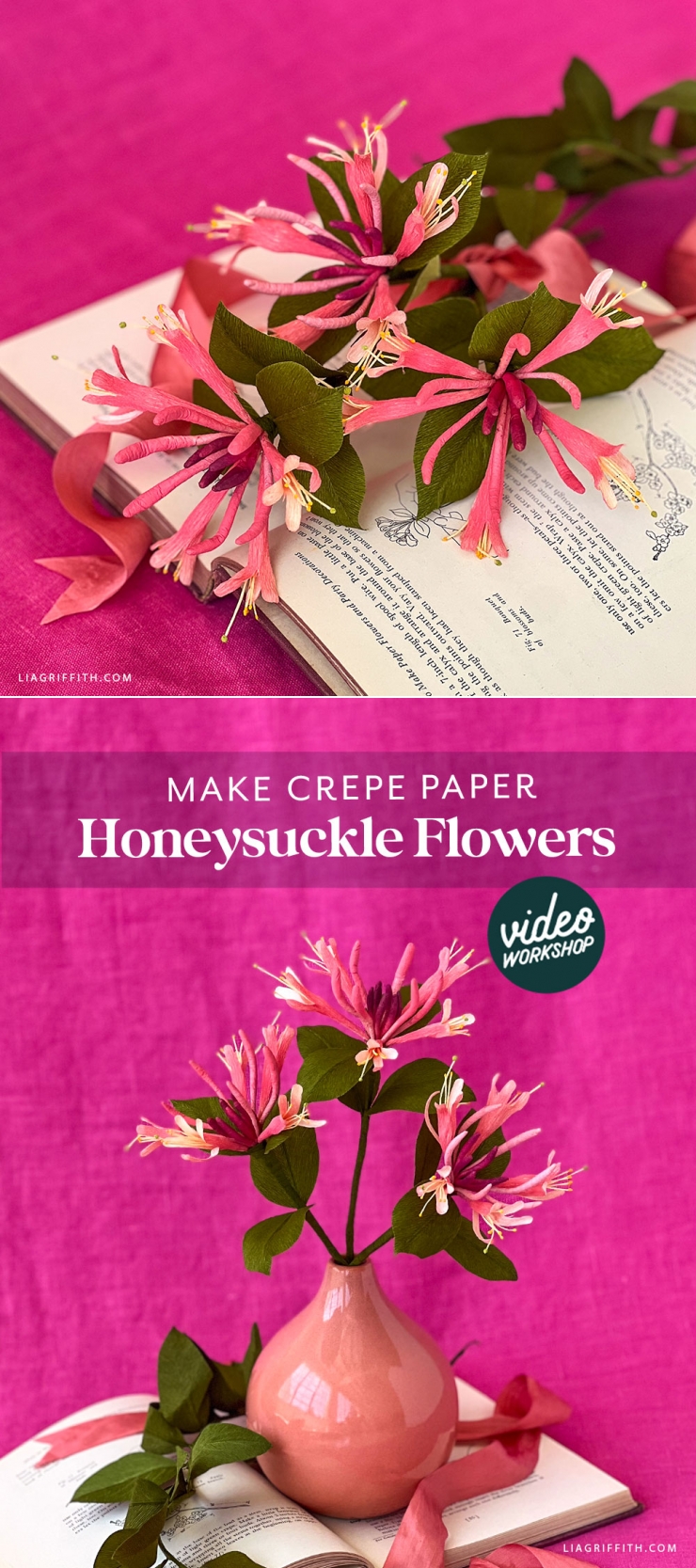 Member Make Workshop: Crepe Paper Honeysuckle - Lia Griffith