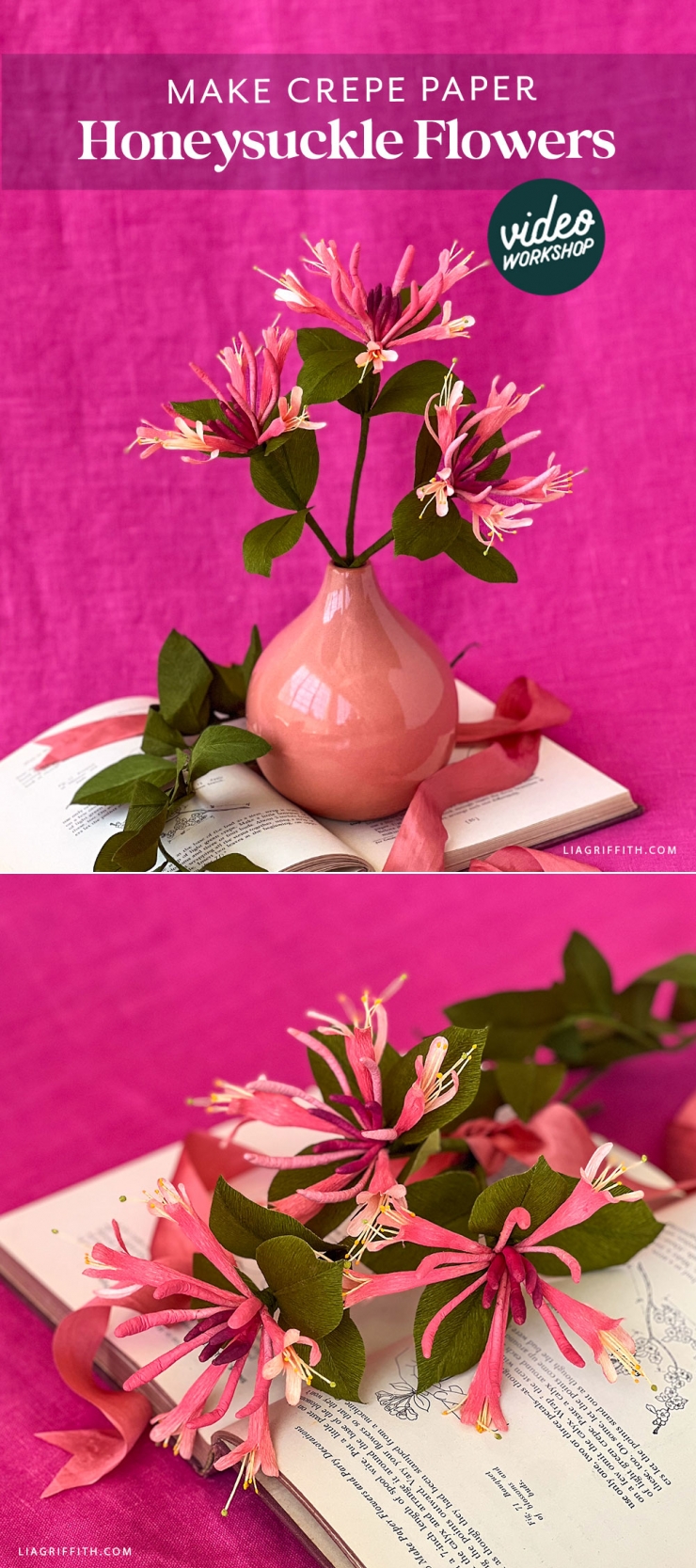 Member Make Workshop: Crepe Paper Honeysuckle - Lia Griffith