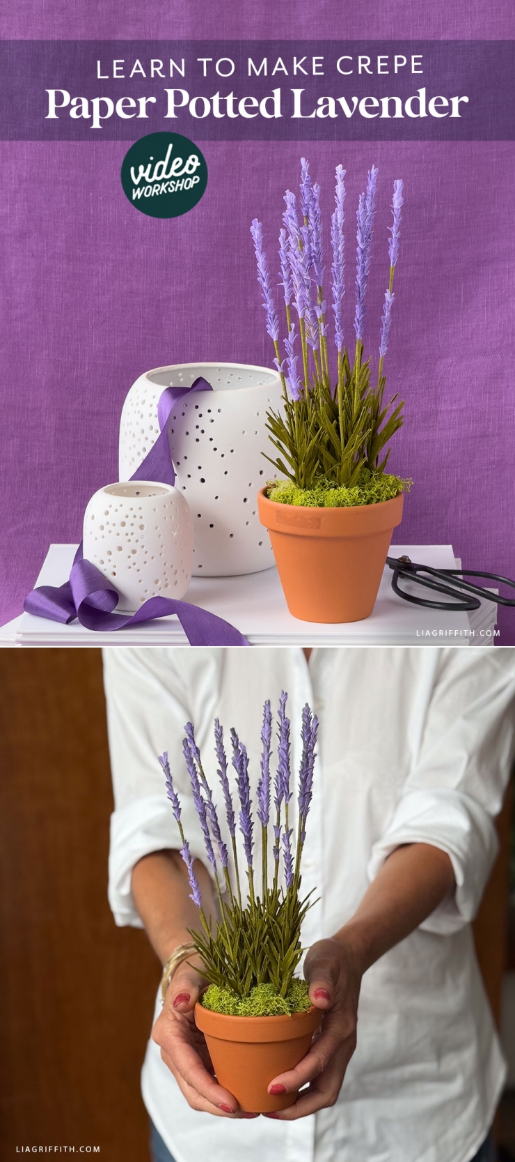 Learn How to Make Some Simple Crepe Paper Lavender Sprigs