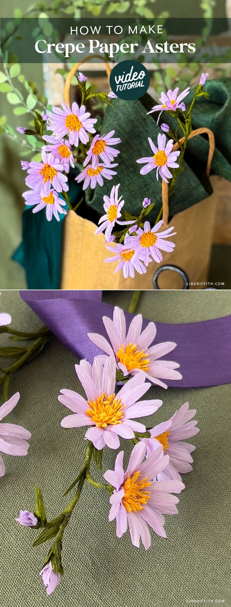 Crepe Paper Aster Video Tutorial - Lia Griffith